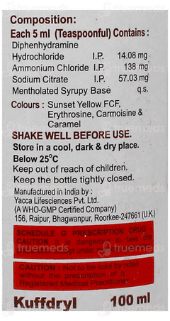Kuffdryl Syrup 100Ml Kuffdryl Syrup 100Ml